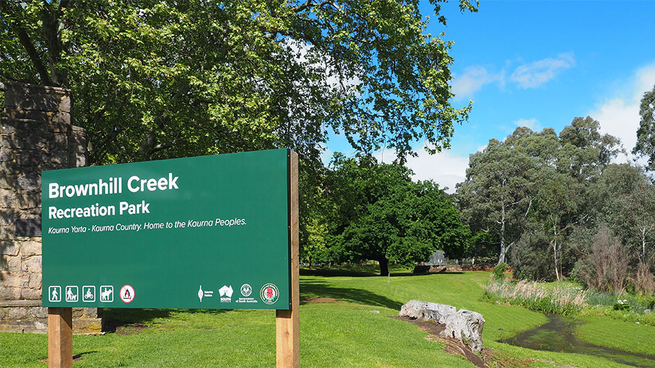 Brownhill Creek Recreation Park Entrance